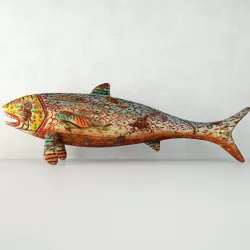 Vintage Painted Wood Fish 2 3D model