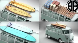 Volkswagen T1 Samba 1963 Accessories 3D model