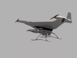 VTOL DRONE 3 MOTOR, WITH FREE ROTORS-SECOND COFIGURATION 