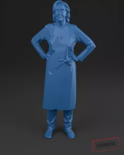 women 01 Artisan - LowPoly printable Low-poly  3D model