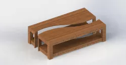 Wooden ying yang style table