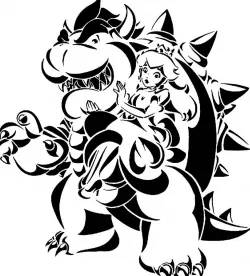 Bowser and Peach stencil