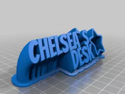 Chelsea's desk nameplate