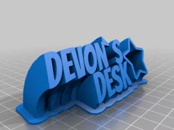 Devons Desk nameplate