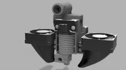 E3D V6 Ultimaker Original+ Mount with Dual Fans, with Stator Blades, Noctua 40mm compatible!