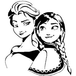 Elsa and Anna stencil