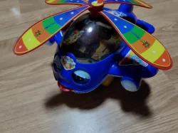 Hand Pushing Helicopter Plane Toy Wheel