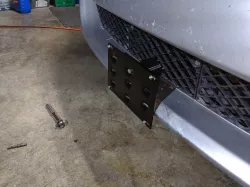 no-drill license plate holder for MR2 Spyder 