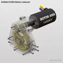 RC TRUCK 8x8 KAMAZ 6350 3D: MOTOR REDUCER