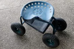Seat reattachment for Rolling Garden Scooter Seat