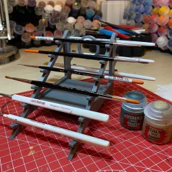 Sloped Paintbrush Rack