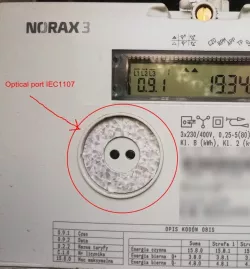 The optical port adapter for metering device IEC1107 IEC62056-21