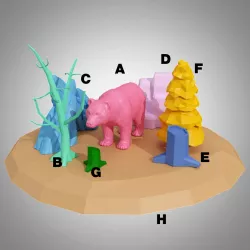 Asiatic black bear scale models set