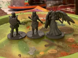 (Desktop Hero) Warrior, Angel, and Dryad Female Miniatures for Tabletop Roleplay