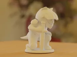 knight cat kneeling