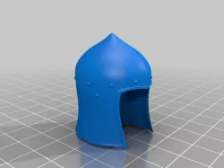 Medieval Helmet - Open Barbut - Customizing Character Miniature DnD (Solid)