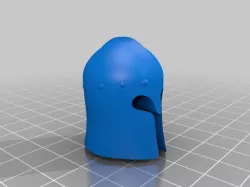 Medieval Helmet - Rounded Eyed Barbut - Customizing Character Miniature DnD (Solid)