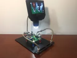 Microscope adapter for magnetized PCB holder + third hands
