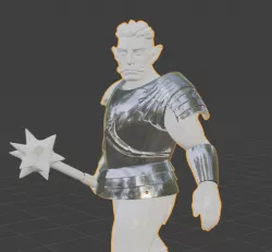 Morning Star Fighter Half-Elf DnD Mini (Medium Armor)