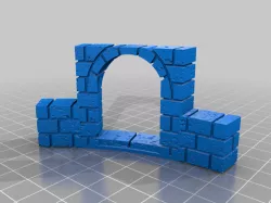 OpenForge 2.0 Cut Stone Separate Low Wall - Gx, X, XA, XA w. door and repaired Q wall and X base