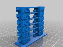 PETG temp tower 4 temp ranges, with retraction, overhang, slit tests included