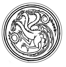 three headed targaryen dragon logo