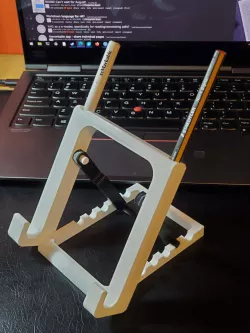 Adjustable tablet stand with marker/pen holders