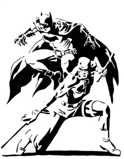 Batman and DareDevil stencil