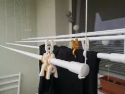 Clothespins no spring required for ceiling dryer