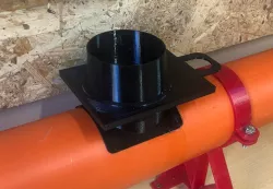 Knife gate air valve with pipe attachments [with Fusion 360 source]