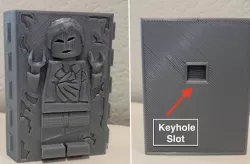 LEGO carbonite Han Solo with Keyhole Slot (wall mount)