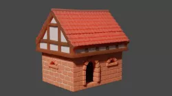 Low poly medieval house