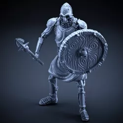 Skeleton - Heavy Infantry - Spear + Round Shield - Idle Pose