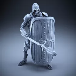 Skeleton - Heavy Infantry - Spear + Square Shield - Defensive Pose