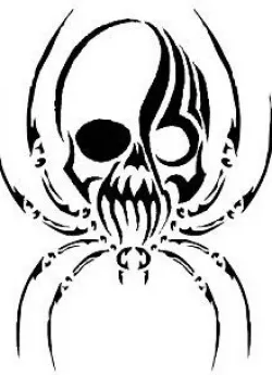 Spider skull stencil 2