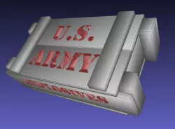 Wood crate, ammo box, US Army stencil - import from CGTRADER