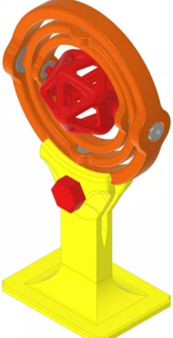 Isocahedron in a Cardanic Suspension
