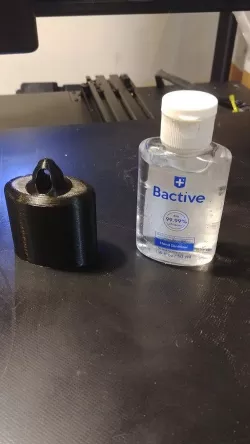 Keychain holder for Bactive 1.6oz hand sanitizer