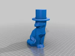 Low Poly Fox with Top Hat