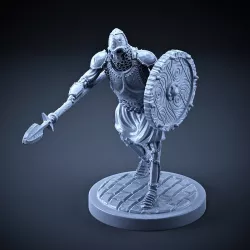Skeleton - Heavy Infantry - Spear + Round Shield - Attack Pose