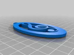 Treble clef keychain or pendant