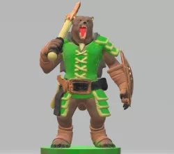 Bearfolk Axeman with Bearpaw Shield