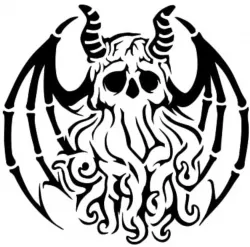 Cthulhu skull stencil