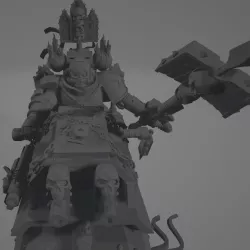 Dark Crusader Angry Priest of Death on Grav Bike
