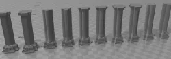 Gothic Quad Pillars - Stone Skull Studios