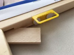 Picture frame hanger for wooden frames (use pins to fix)
