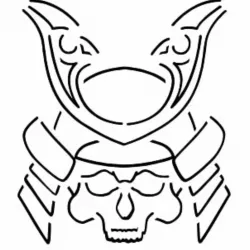 Samurai skull stencil