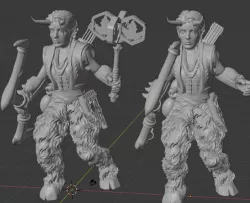 Satyr Archer with and without nature mace