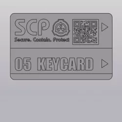 Solid access card model for level 5 staff of the SCP Foundation