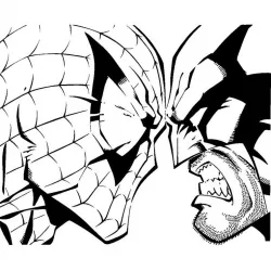 Spiderman and Wolverine stencil
